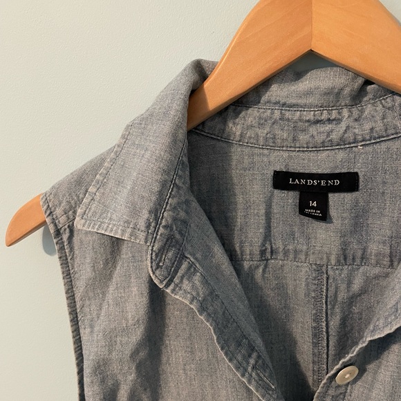 Lands End Sleeveless Linen Dress - Picture 2 of 4